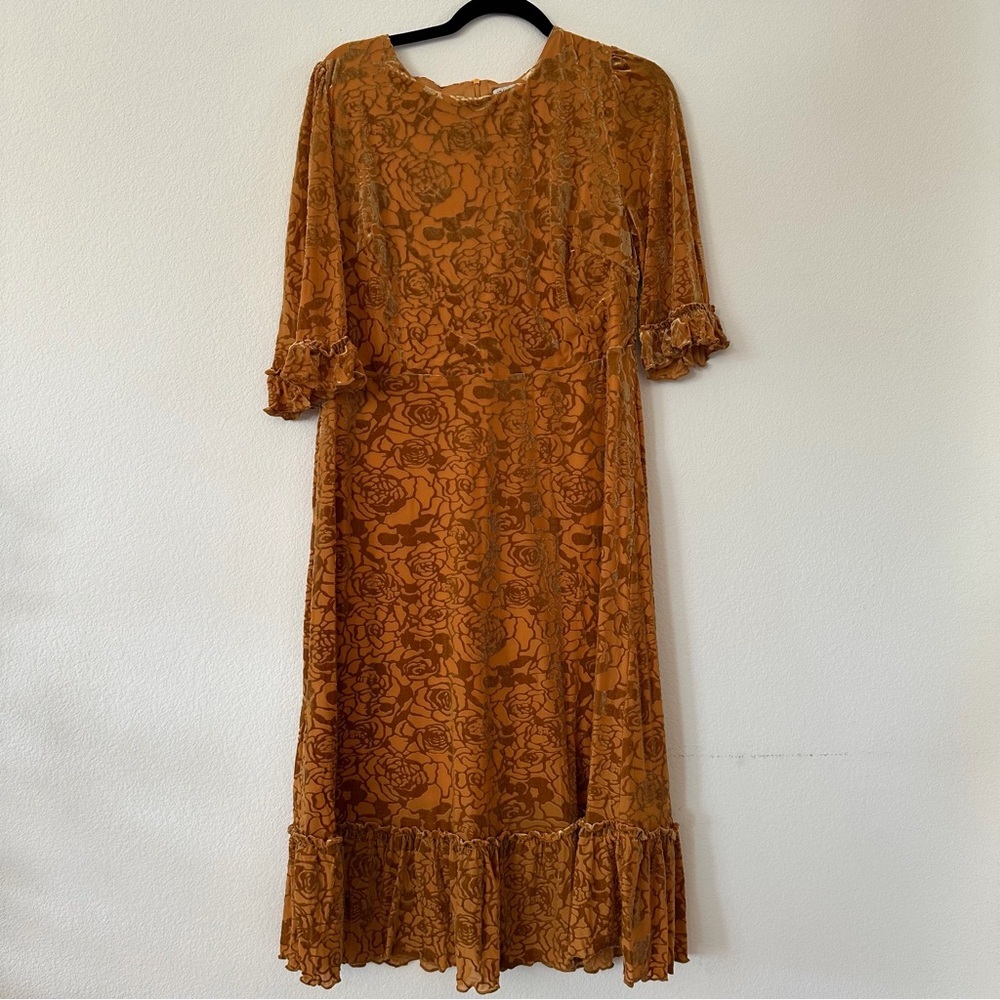 Grace Karin Floral Velvet Lace Midi Dress